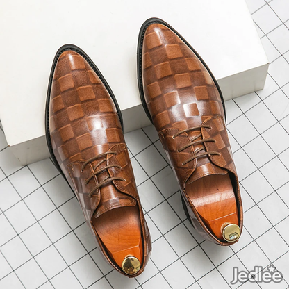 Refined Italian Patent Leather Derby Shoes for Men - Stylish Lace-Up Shoes