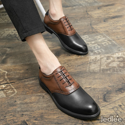 Stylish Oxfords Two-Tone Spectators Italian Patent Brogue Leather Shoes